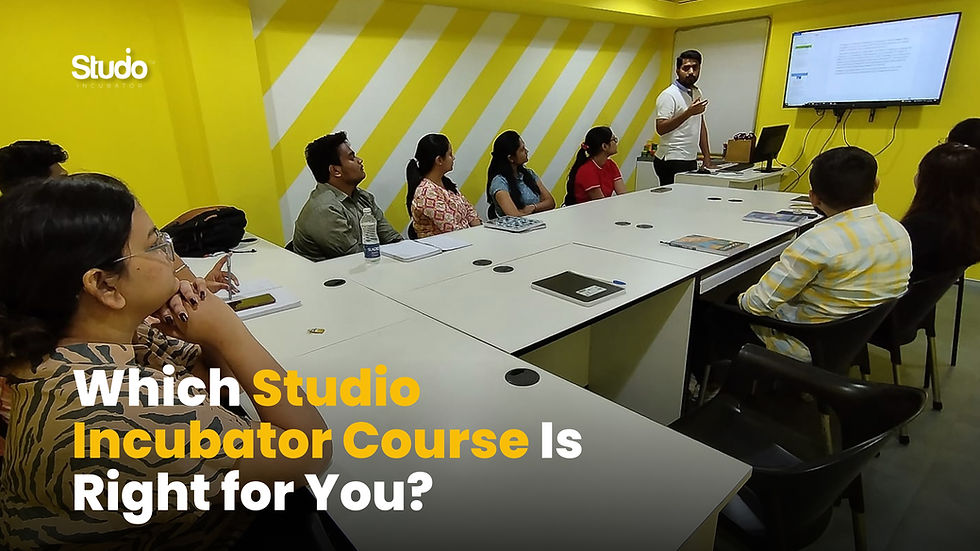 A student is presenting work at Studio Incubator Pune