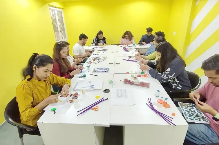 Student learning concepts of Designing thinking using craft materials. 