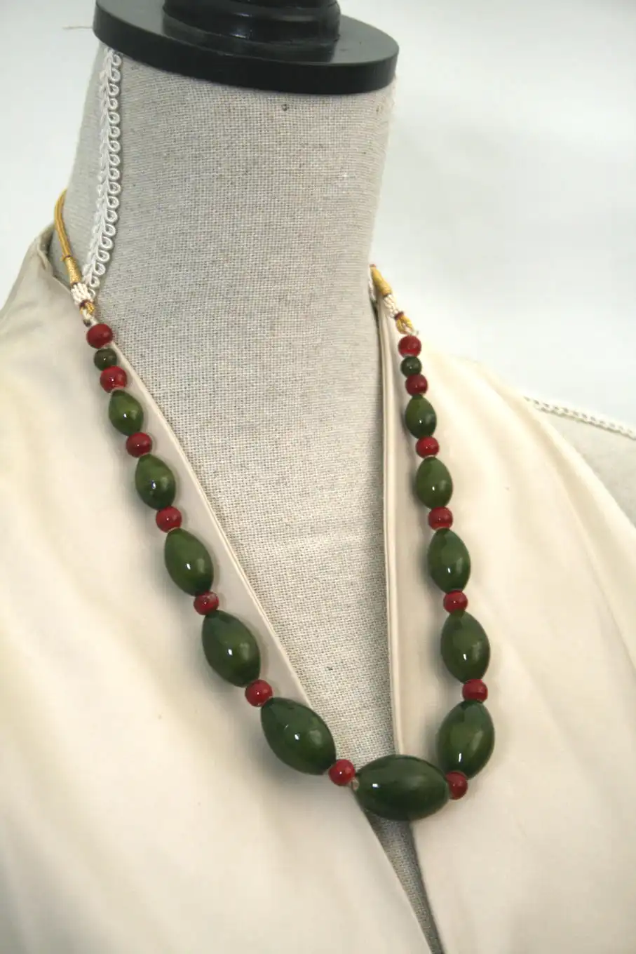 Thumbnail: LacqWear™ Oval Wooden Bead Necklace Set