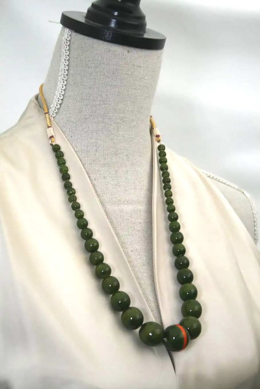 LacqWear™ Sphere Broad Stripe Wooden Bead Necklace Set