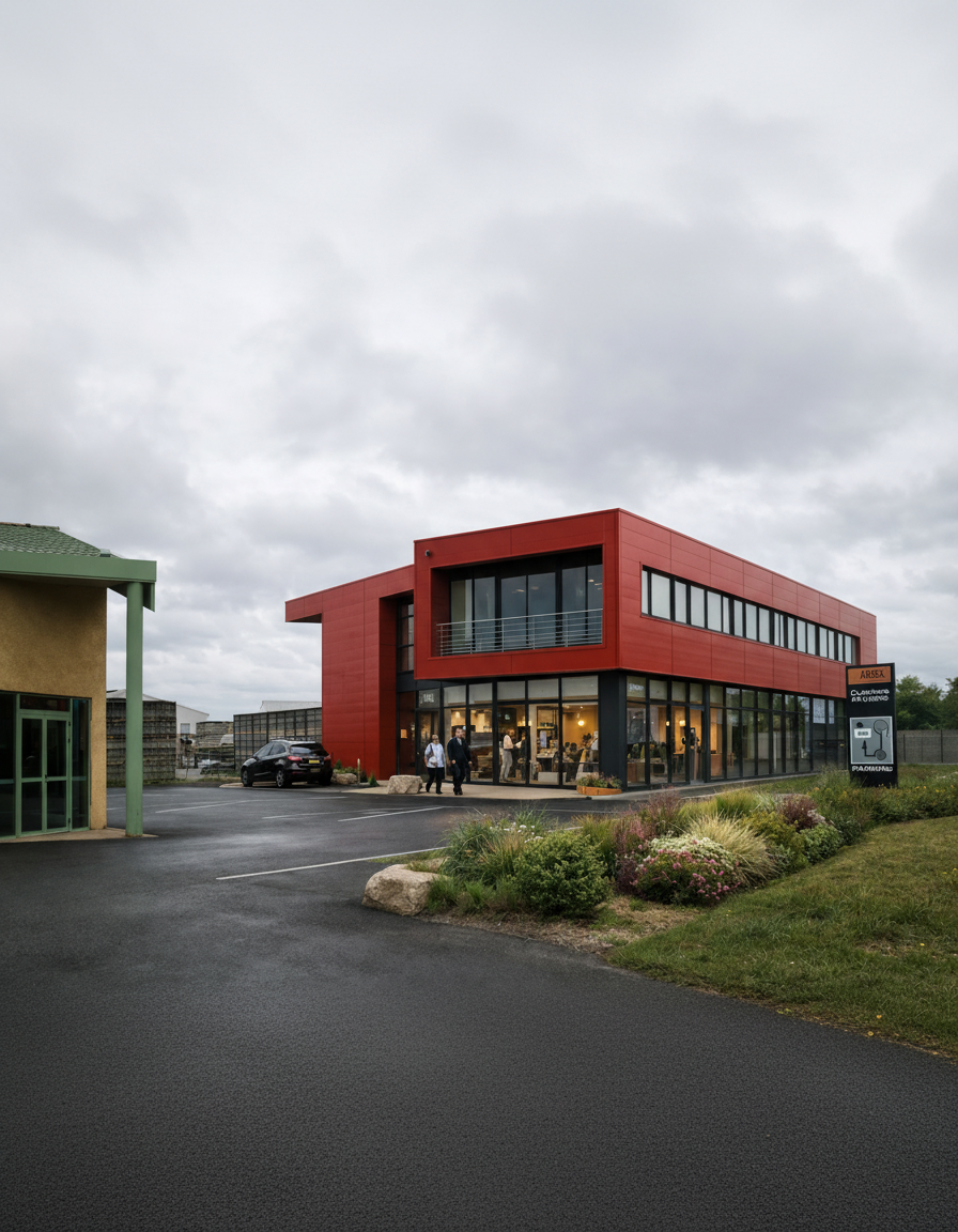 Bâtiment de bureau rouge moderne.png