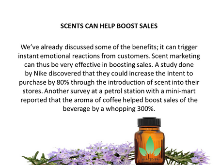 SCENTS CAN HELP BOOST SALES
