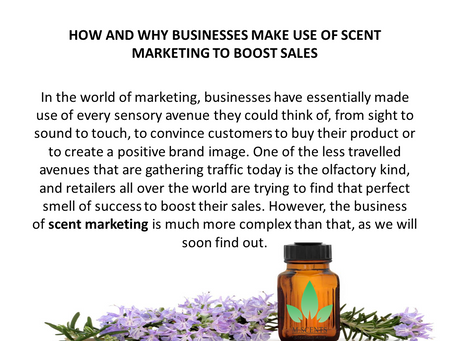 HOW AND WHY BUSINESSES MAKE USE OF SCENT MARKETING TO BOOST SALES