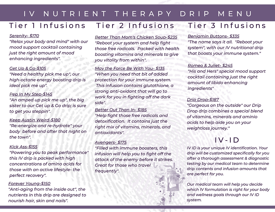 Opus IV Nutrient Menu