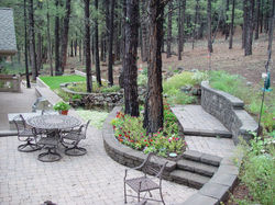 Paver patio, plantings, water featur