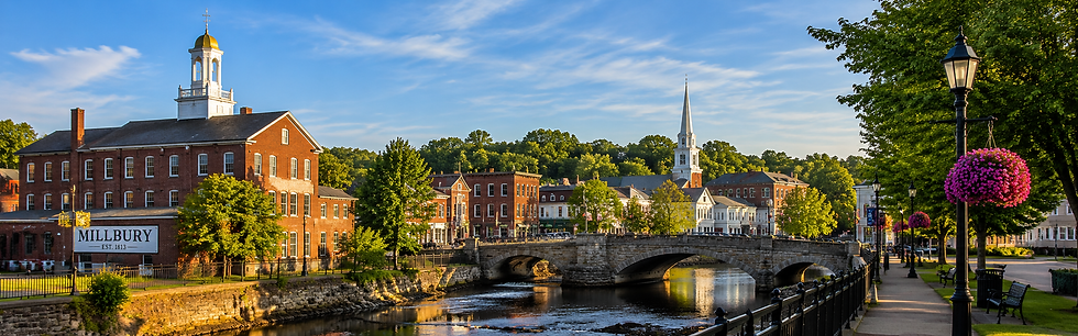 Local community scene in Millbury, Massachusetts