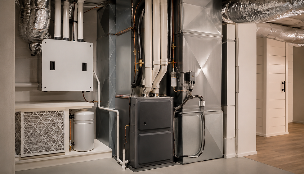 HVAC system components prepared for installation and service coordination