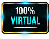 Black text box reading "100% Virtual"