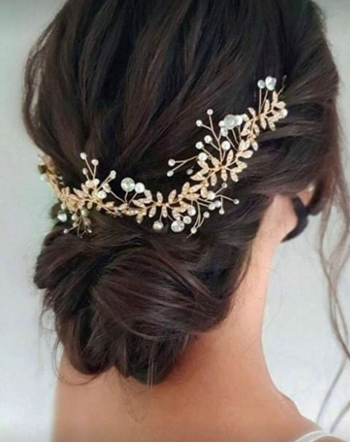Diadema nupcial dorada con plateado 