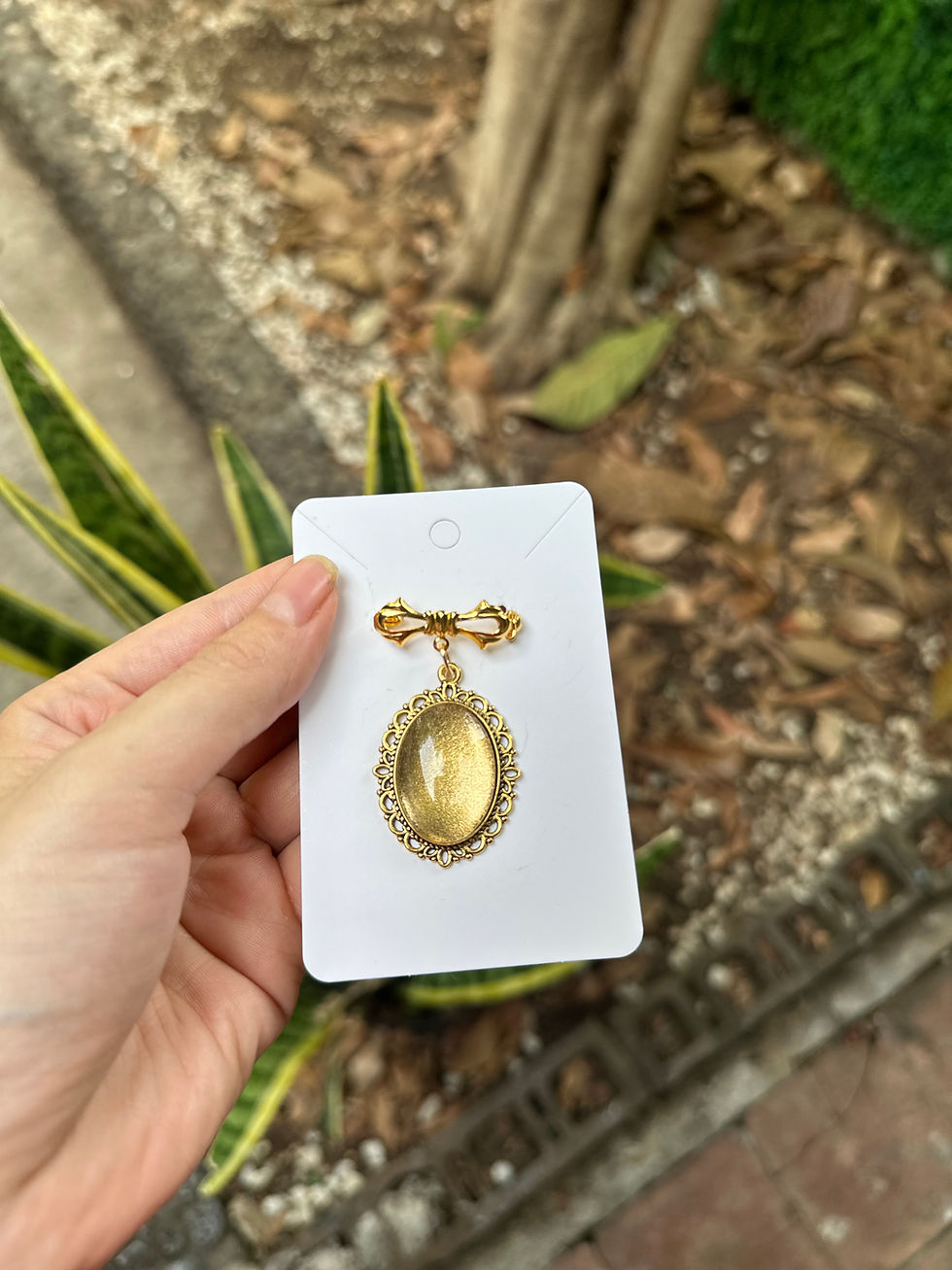 Miniatura: Relicario con gancho dorado 