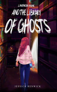 Book cover showing a girl standing in front of a secret door in a library.
