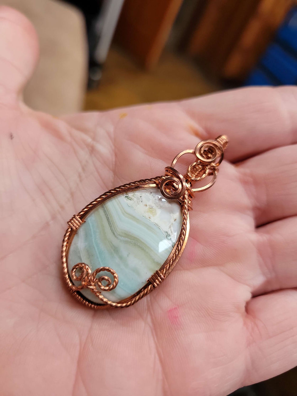 Thumbnail: Green Opal Copper Pendant