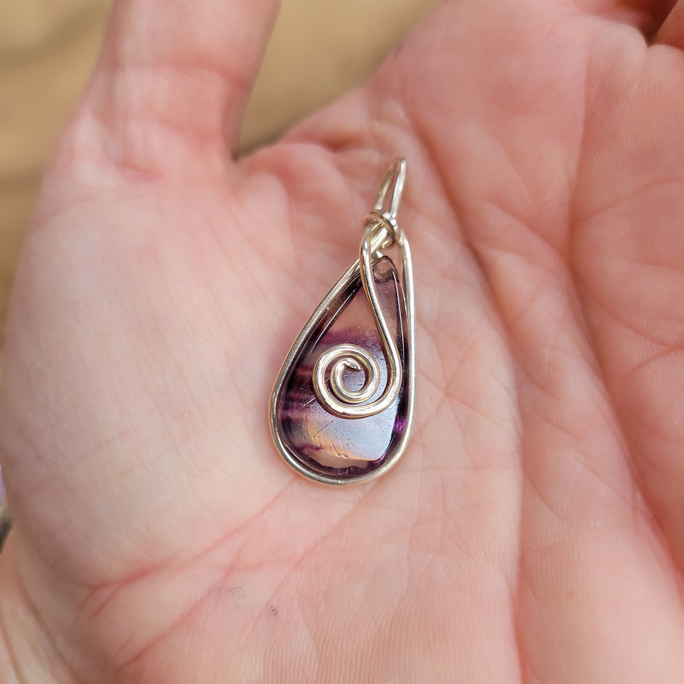 Thumbnail: Belgian Fluorite Argentium Silver Pendant