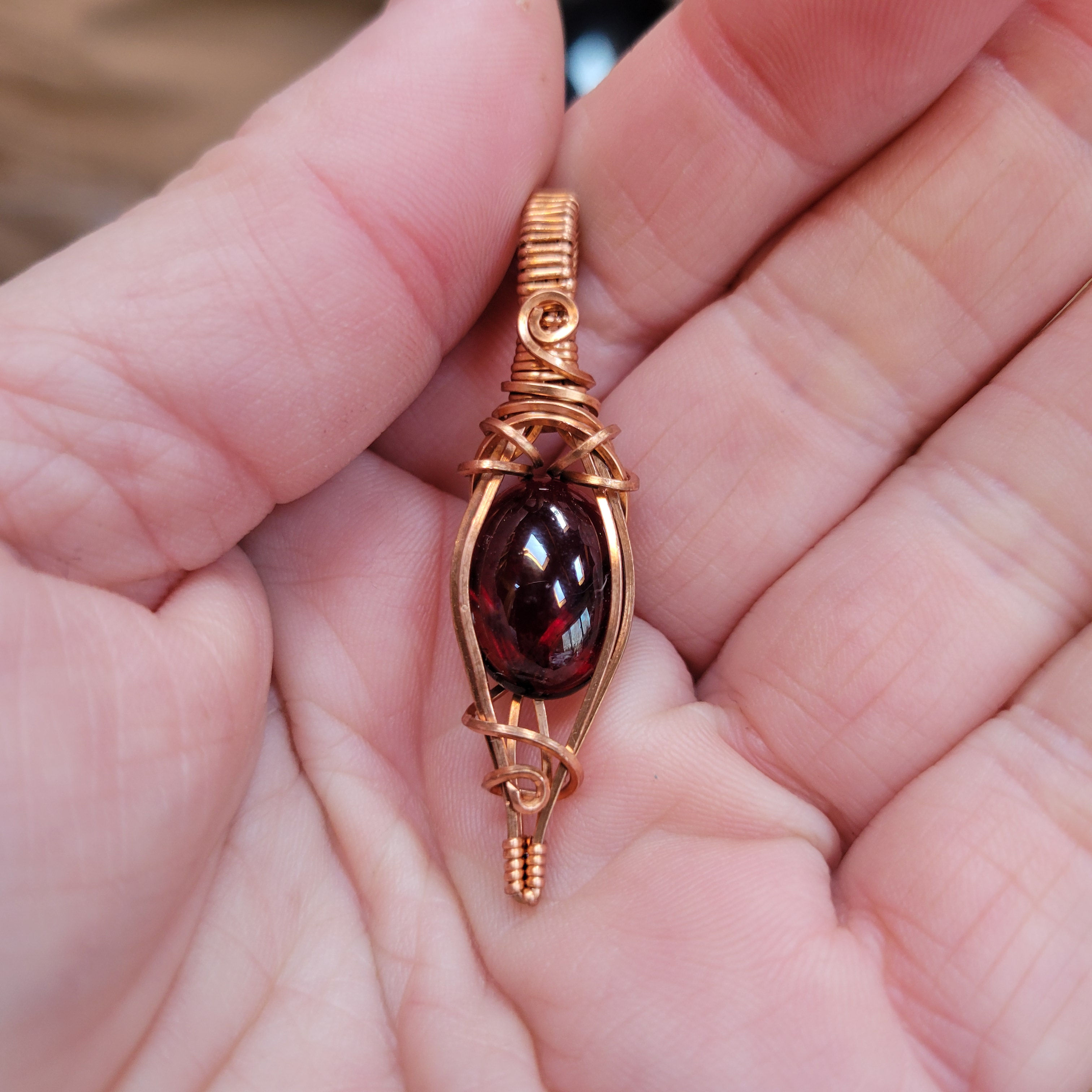 Garnet Copper Pendant