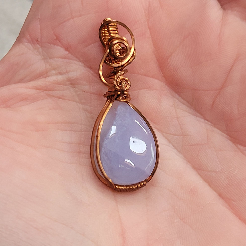 Thumbnail: Blue Lace Agate Copper Pendant