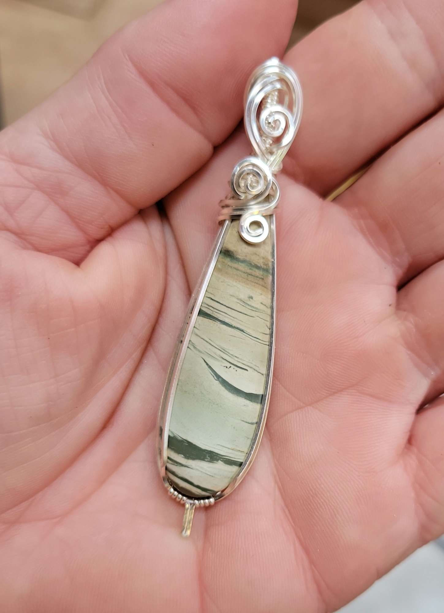 Gunnery Point Silver coated copper pendant