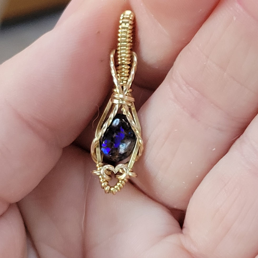 Thumbnail: Australian Opal Gold Coated Solid Copper  Pendant