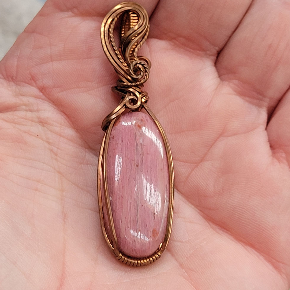 Thumbnail: Pink Petrified Wood Copper Pendant