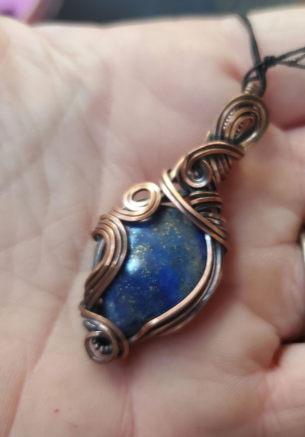 Thumbnail: Lapis Lazuli Aged Copper Pendant