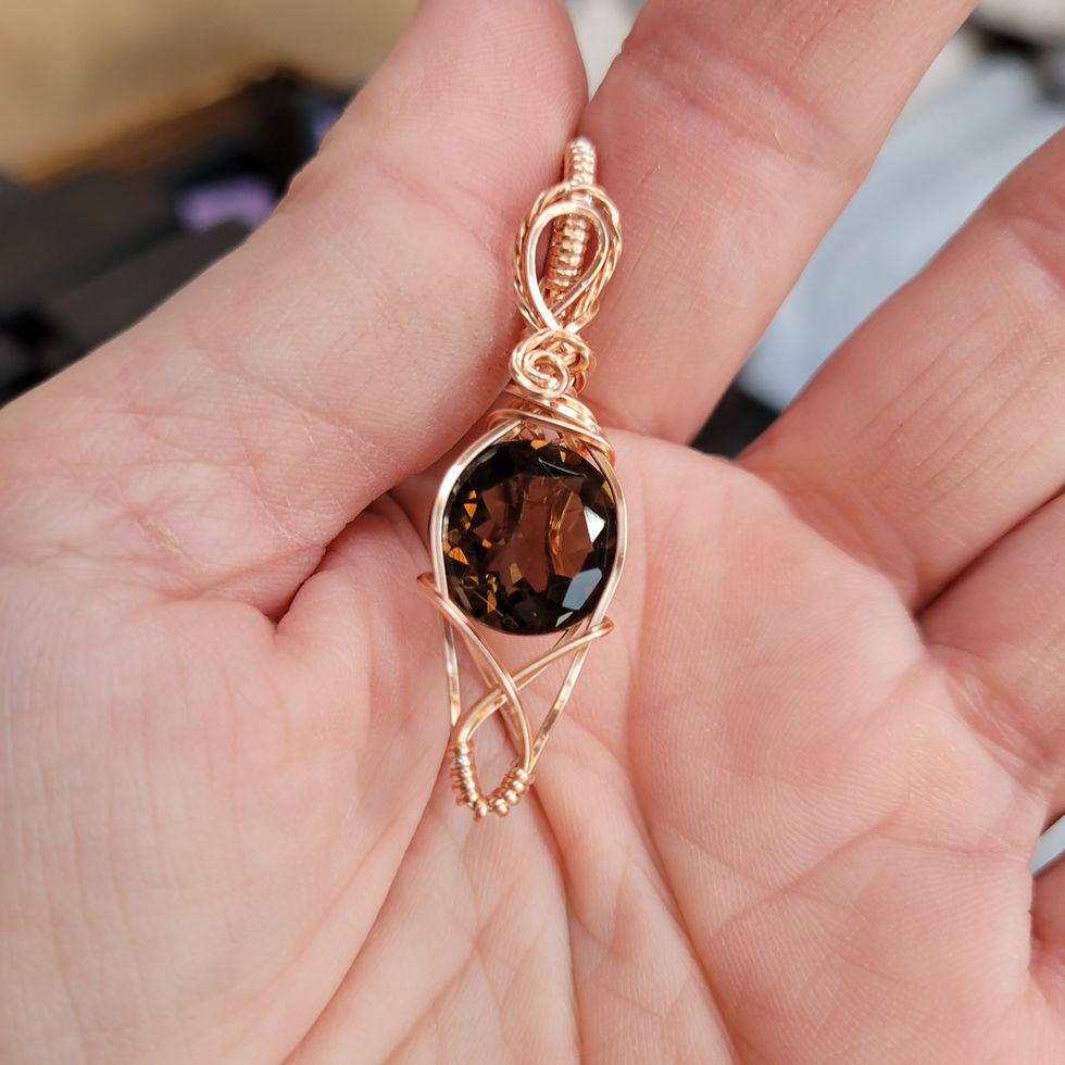 Thumbnail: Smoky Topaz in Rose Gold Coated Copper