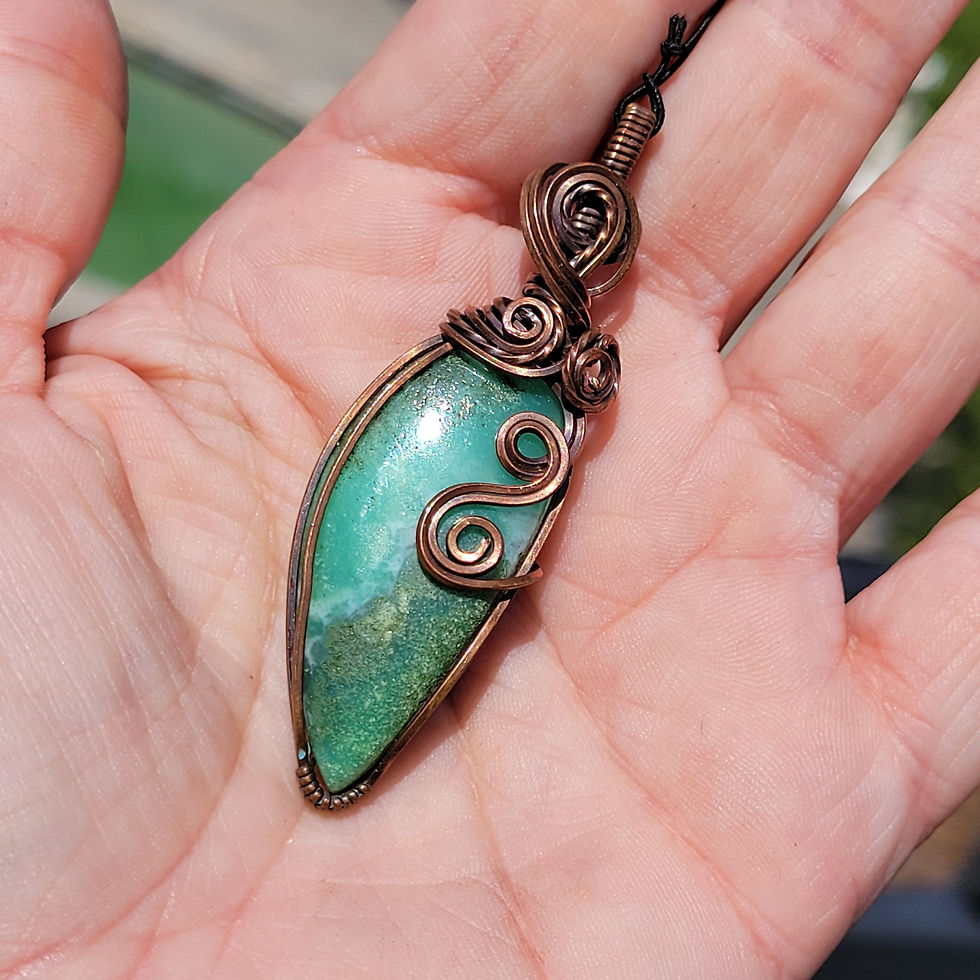 Thumbnail: Chrysophrase Aged Copper Pendant