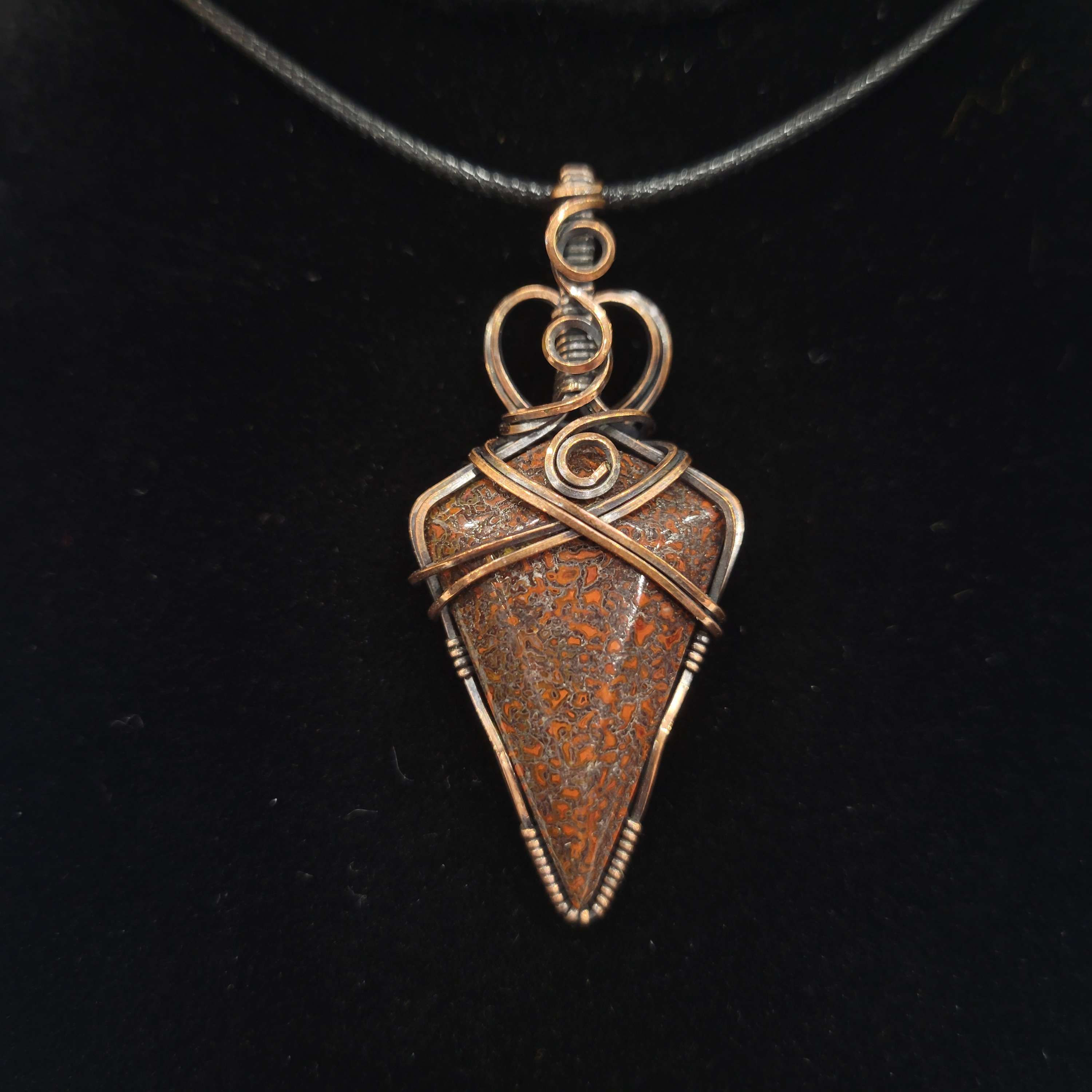 Dino Bone Aged Copper Pendant