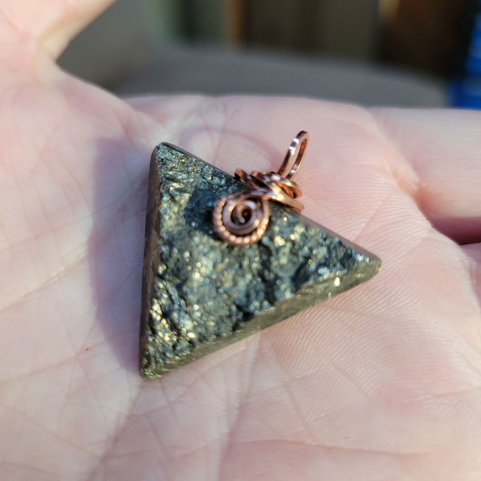 Thumbnail: Pyrite raw face copper pendant