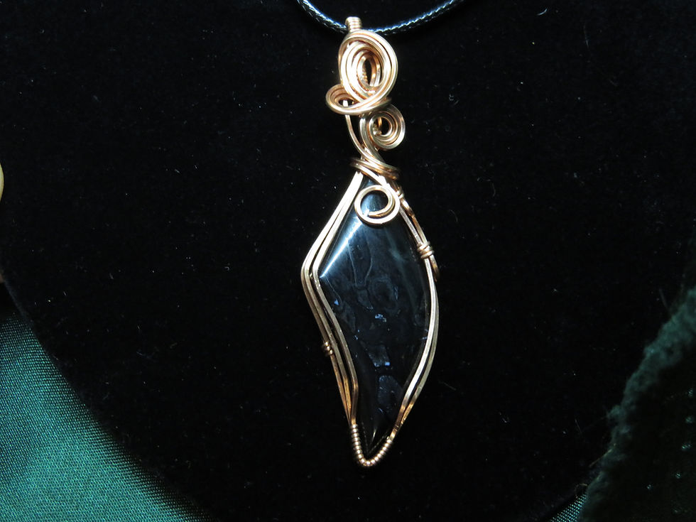 Indonesian Palm Root with Pyrite solid copper pendant