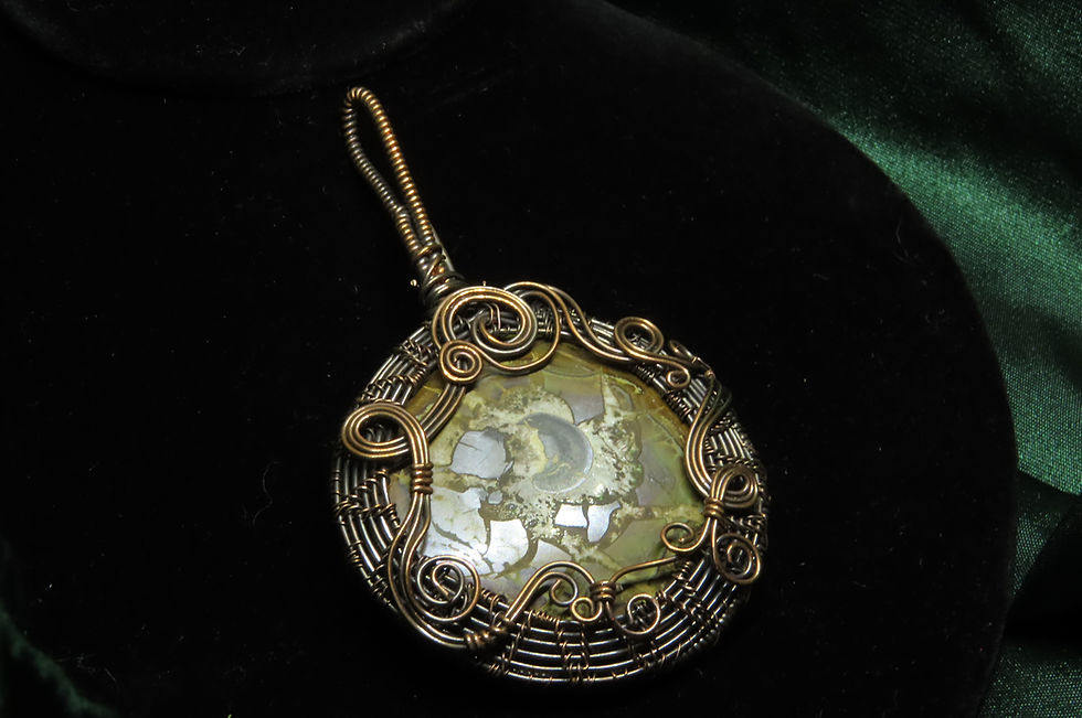 Thumbnail: Septarian "Moon Cycle"  Aged Copper Pendant