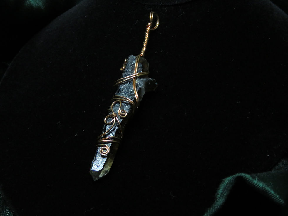 Thumbnail: Smokey Topaz Solid Copper Pendant