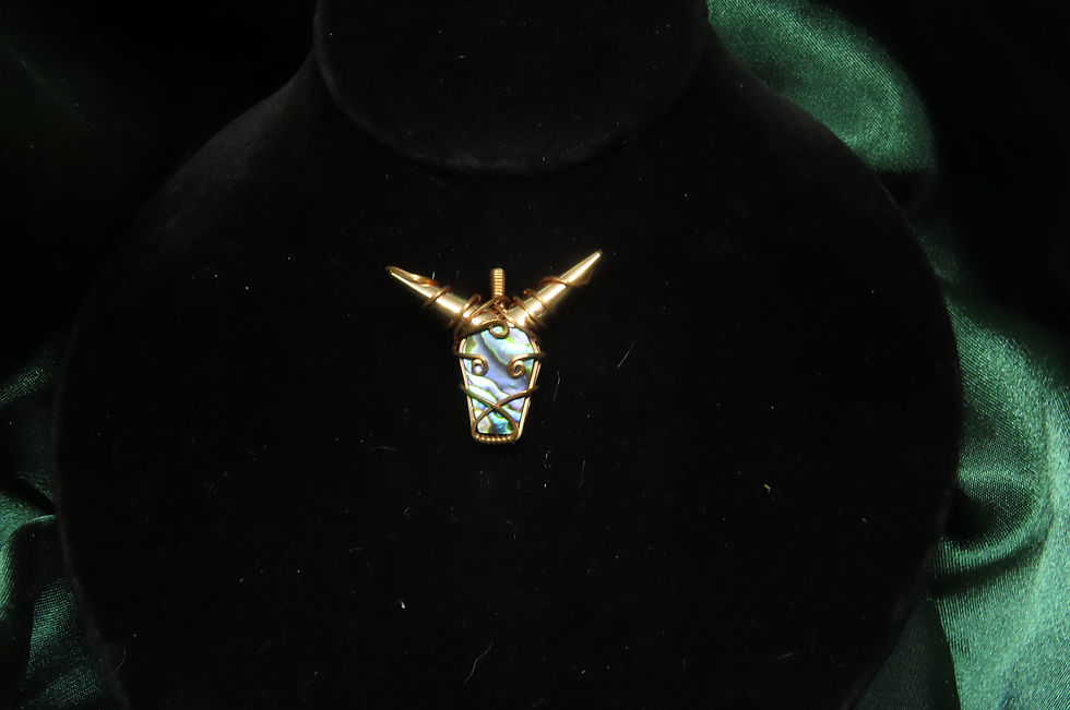 Thumbnail: Abalone Cow  Copper Pendant