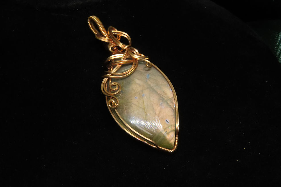 Thumbnail: Golden Blush Labradorite Copper Pendant