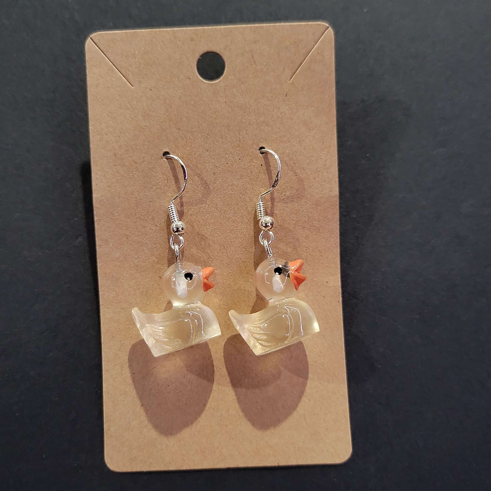 Thumbnail: Rubber Duck Earrings - Clear Colors