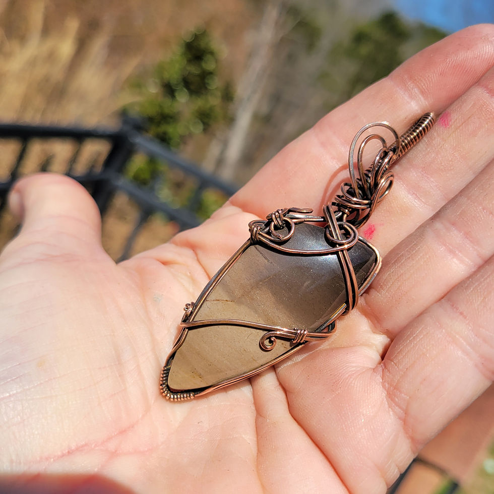 Thumbnail: Oregon Picture Jasper aged copper pendant