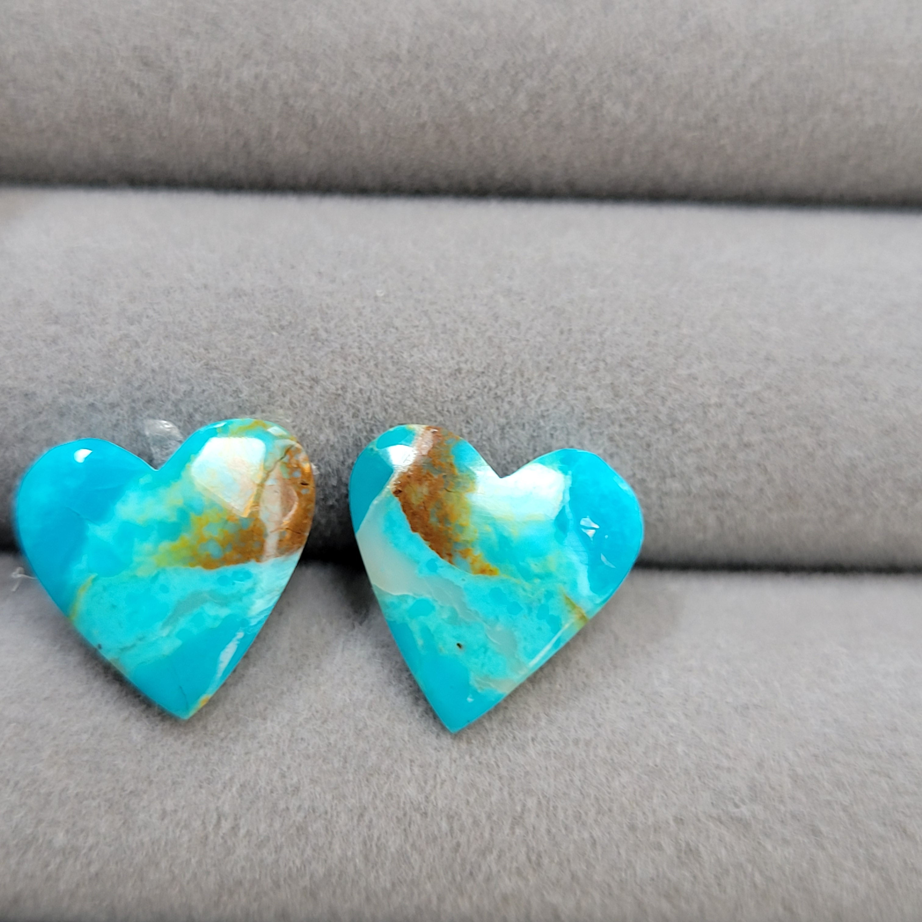 Arizona Kingman Mohave Turquoise Stud Earrings Sterling Silver