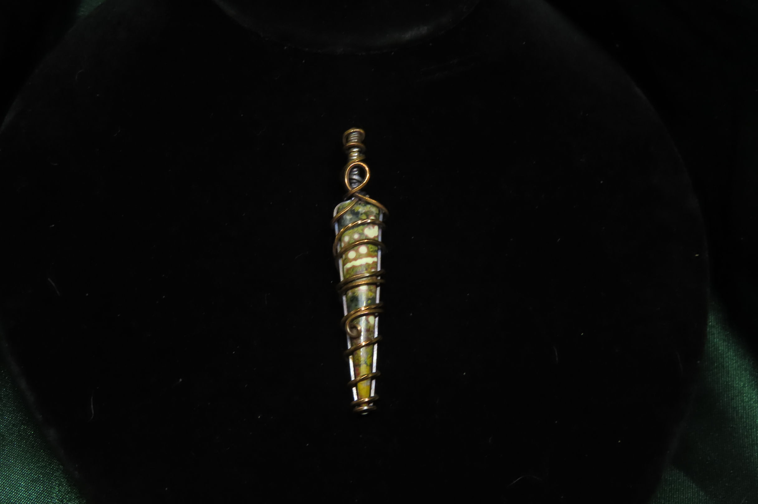 Ocean Jasper Aged Copper Pendant