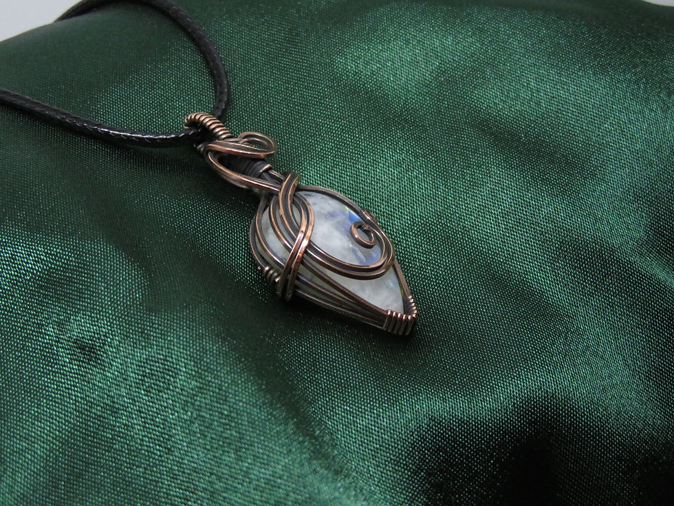 Thumbnail: Moonstone Aged Copper Pendant
