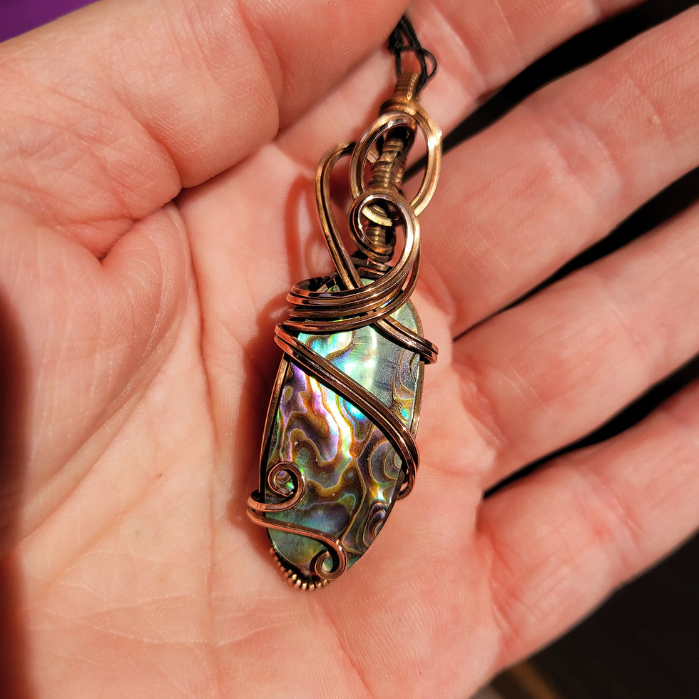 Thumbnail: Abalone Aged Copper Pendant