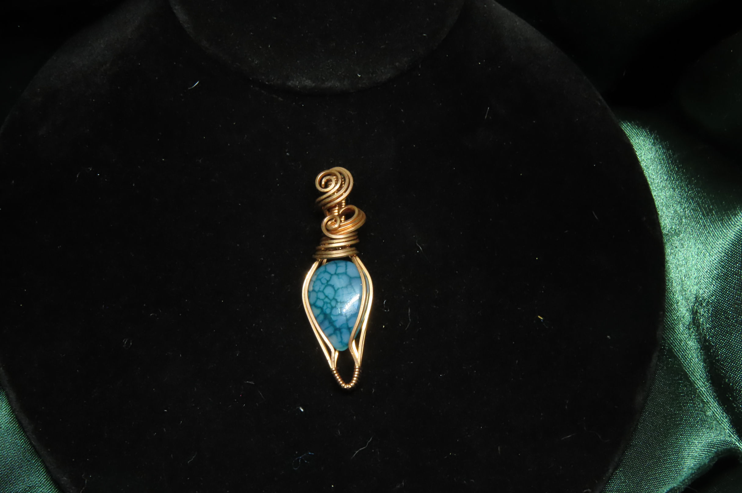 Dyed Agate Copper Pendant