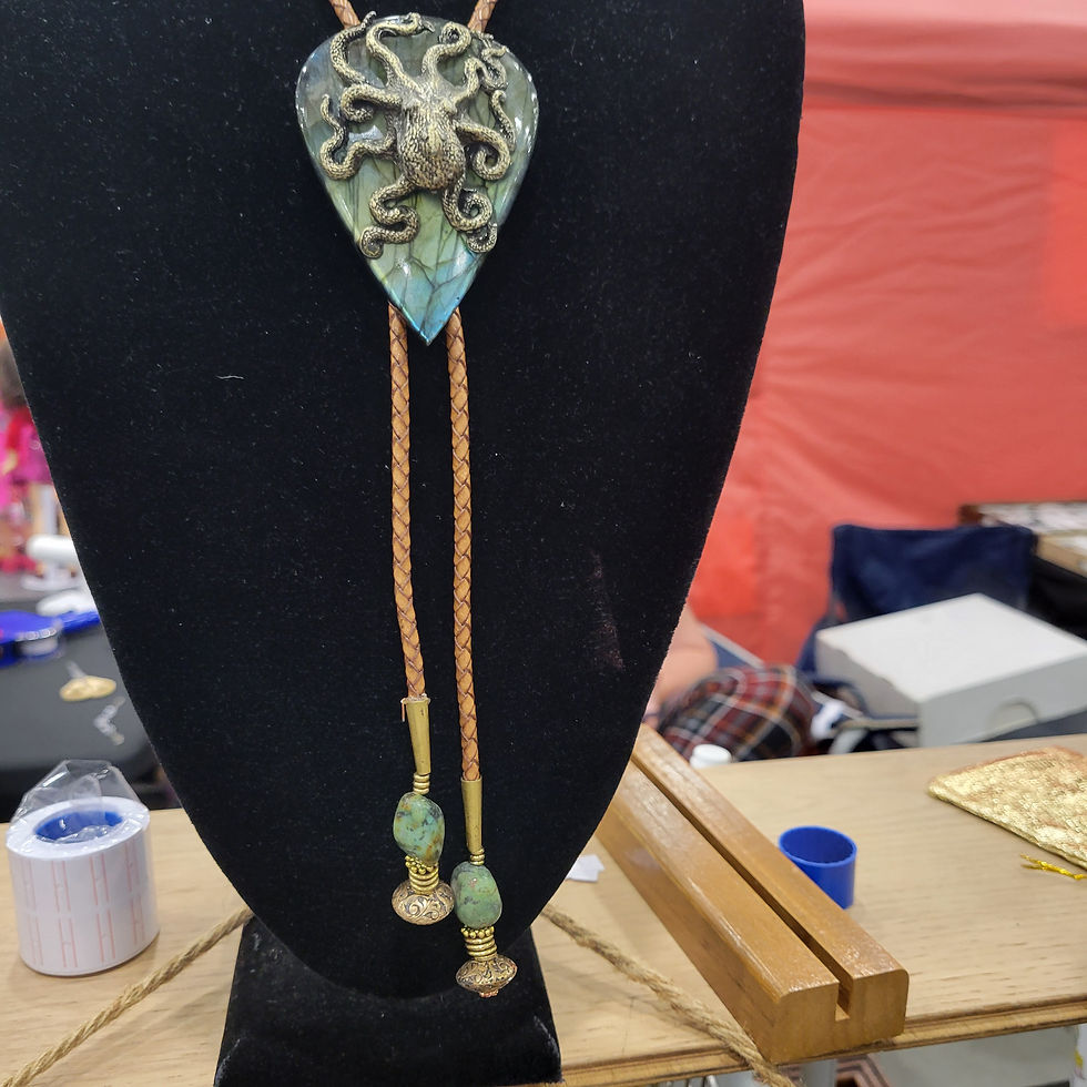 Thumbnail: Bolo Tie Octopus on Rainbow Labradorite