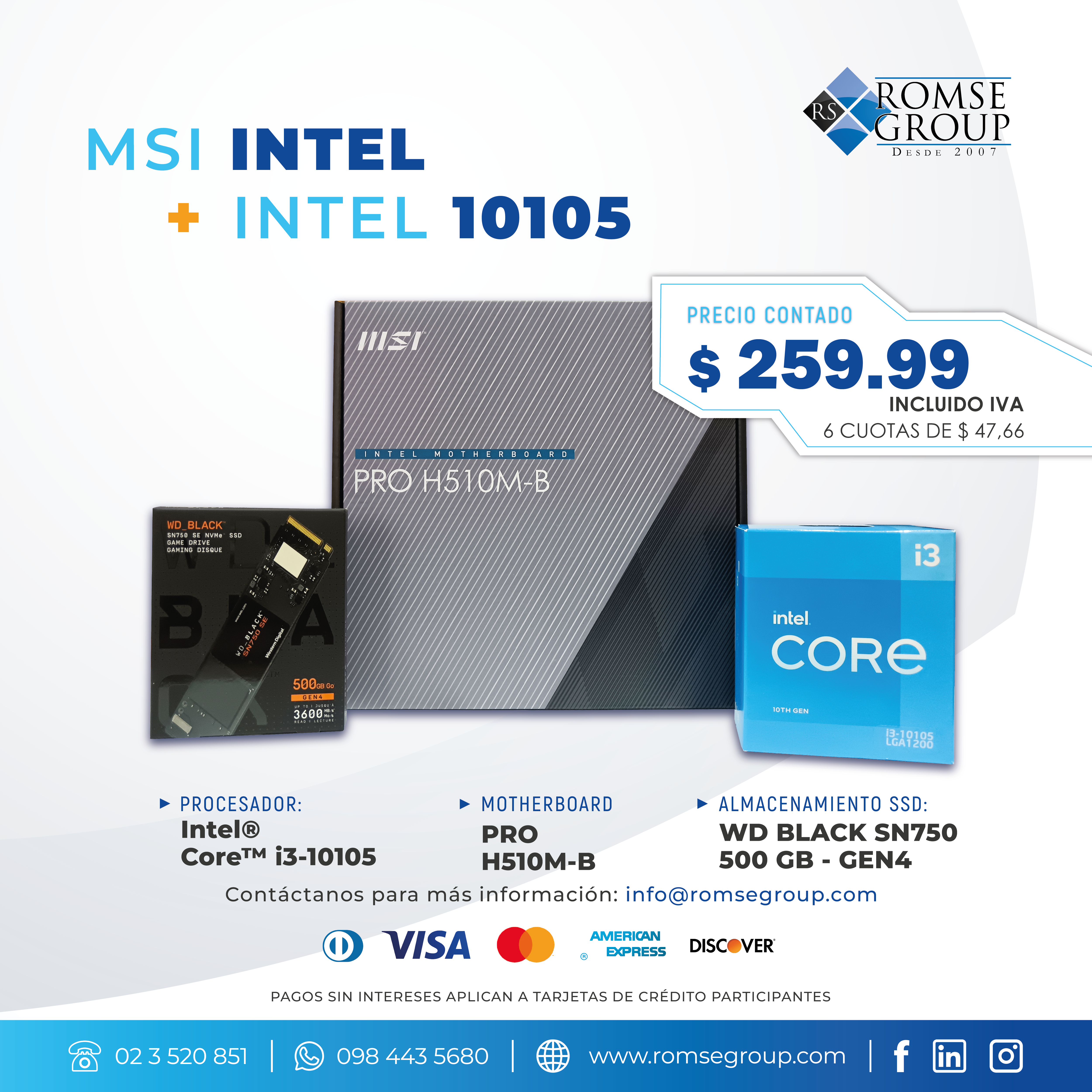 MSI Intel PRO H510M-B ➕ Intel i3 10105