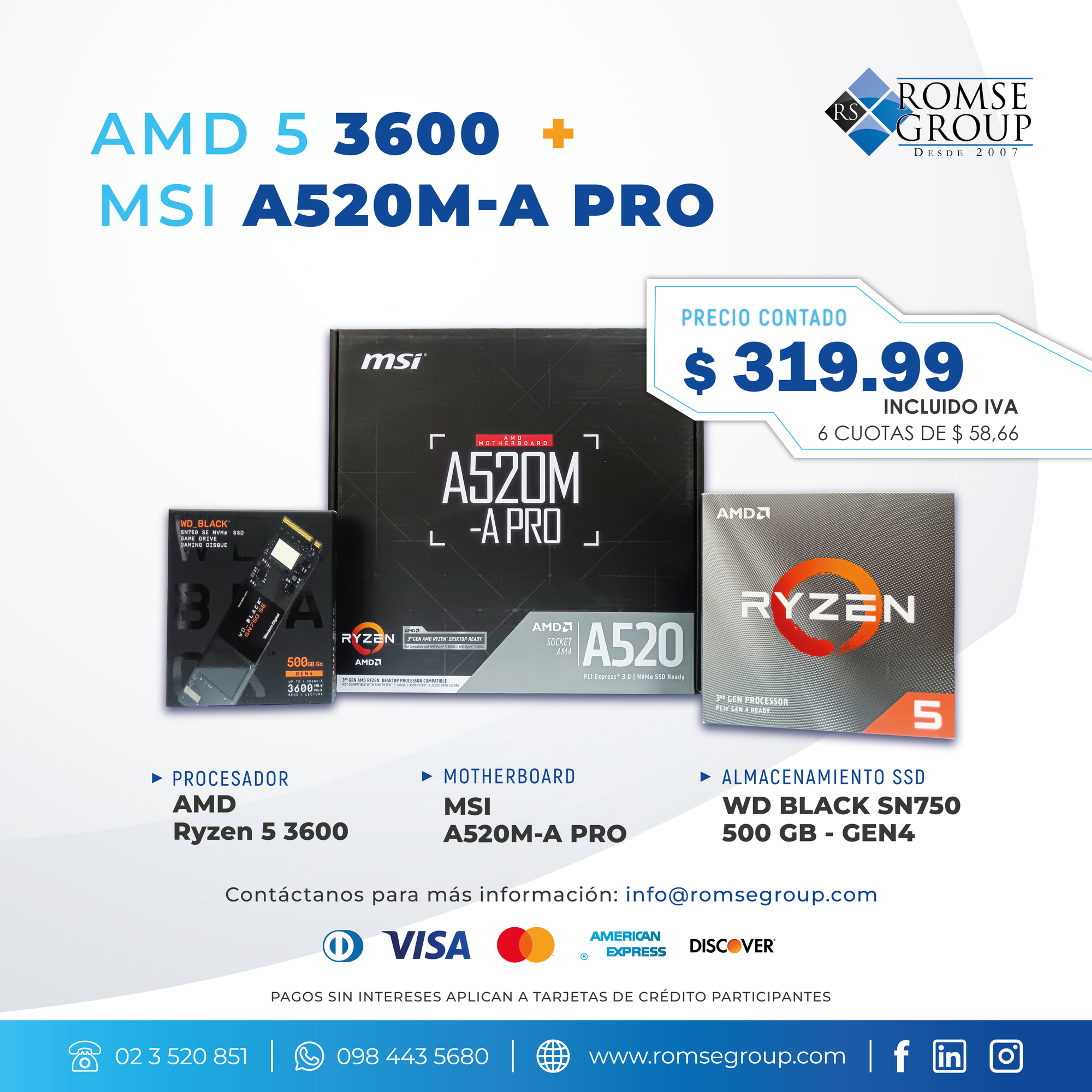 AMD Ryzen 5 3600 ➕ MSI A520M-A PRO