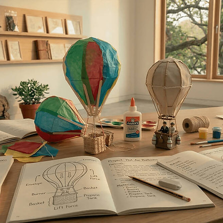 Work desk for creative work at school