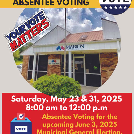 ABSENTEE VOTING – TOWN OF MARION ANNOUNCEMENT