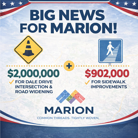 Town of Marion Secures Over $2.9 Million in Transportation & Infrastructure Funding