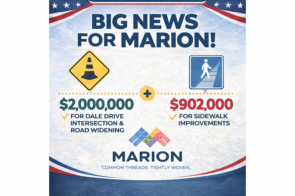 Town of Marion Secures Over $2.9 Million in Transportation & Infrastructure Funding