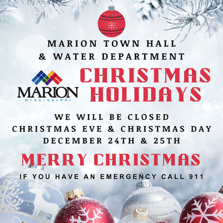 🎄 Marion’s Holiday Cheer: Christmas Eve & Christmas Day Closure 🎅