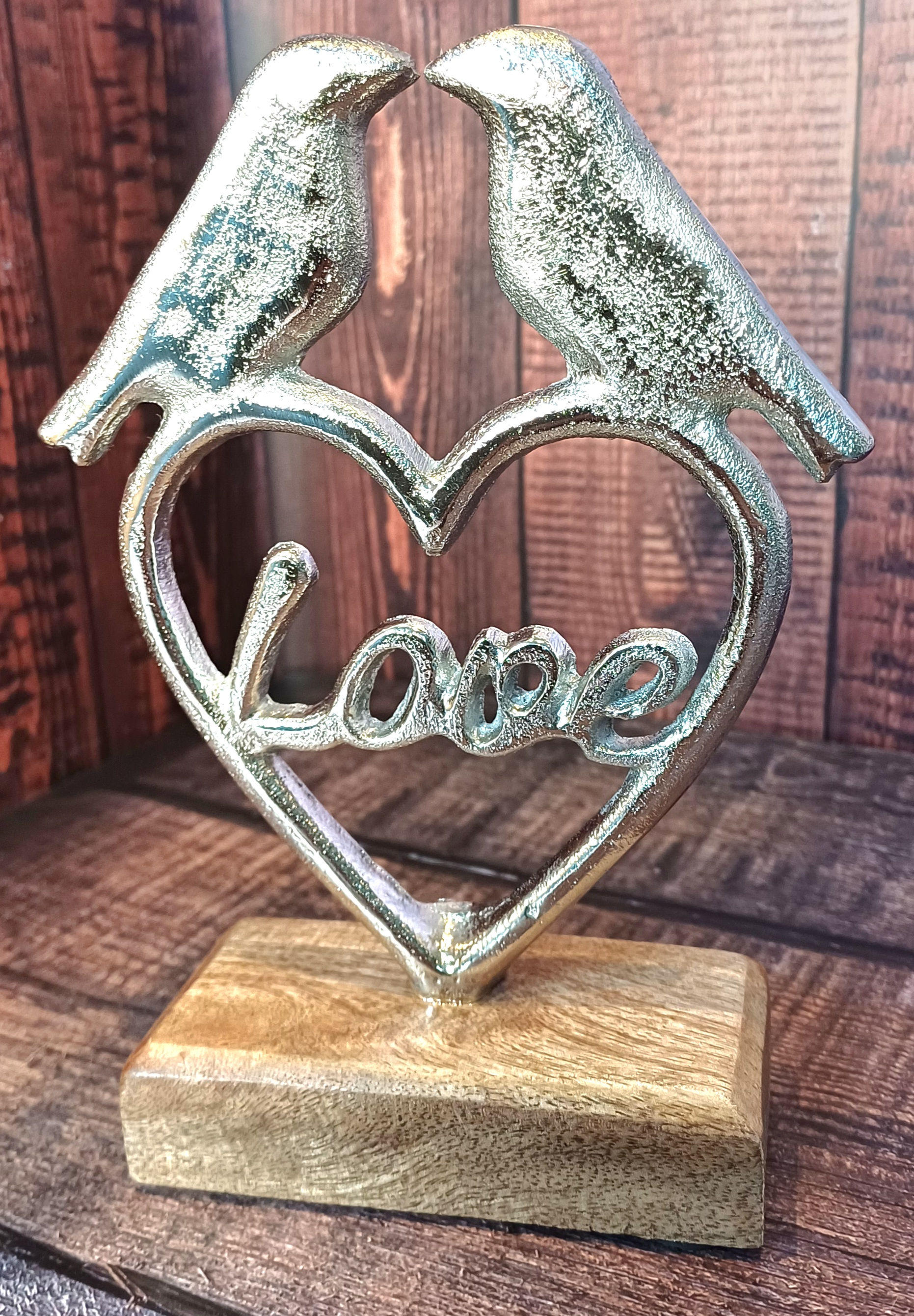 Heart On base with Birds, 17cm