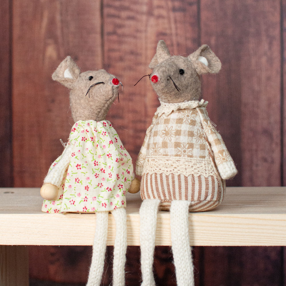 Felt Mice with Dangly Legs