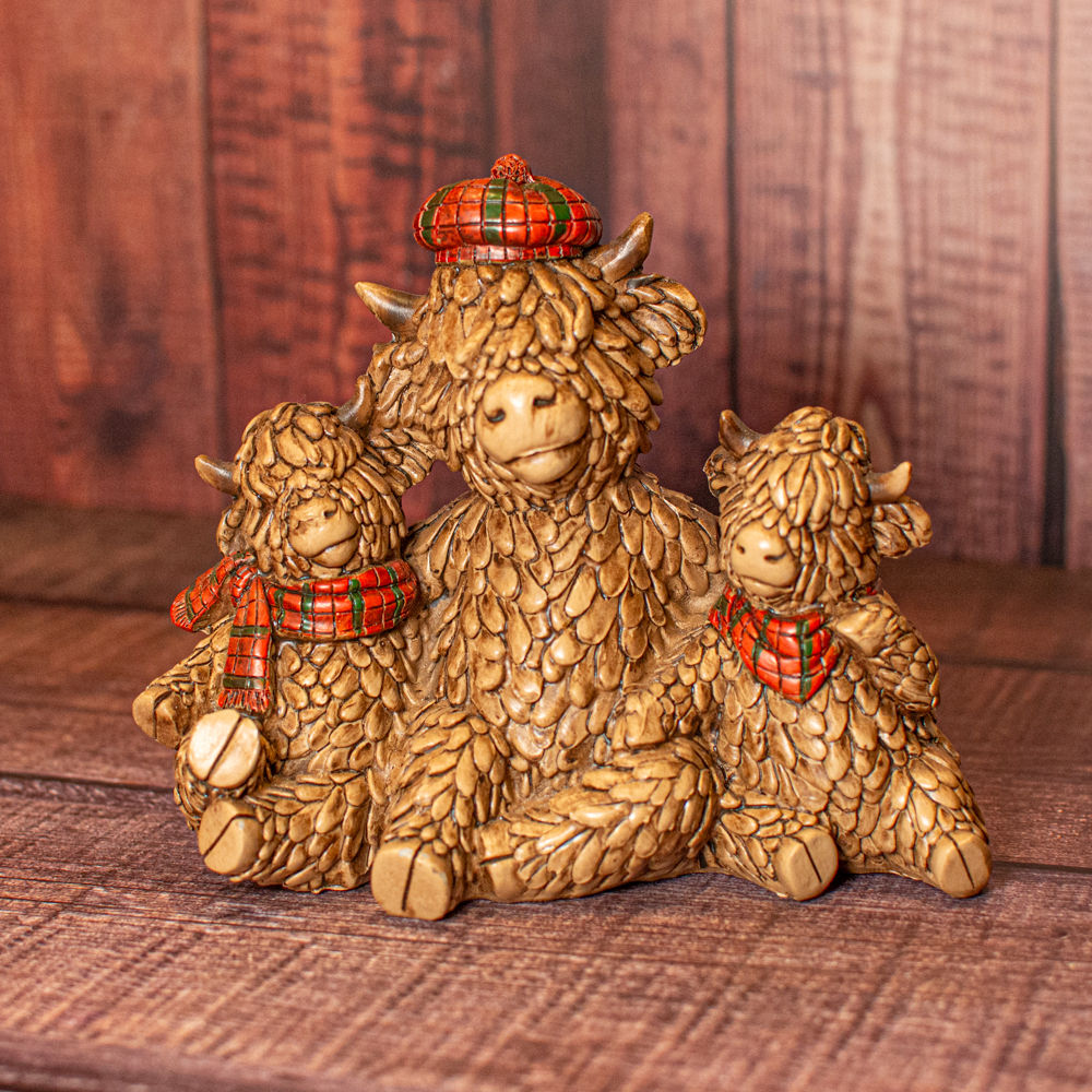 Tartan Highland Cow Trio